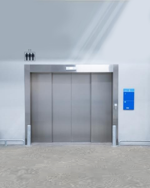Goods hoist lift with close doors in Malaysia.